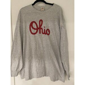 Vintage Ohio State T Shirt Mens 2XL Gray Y2K Cursive Spell Out Rare